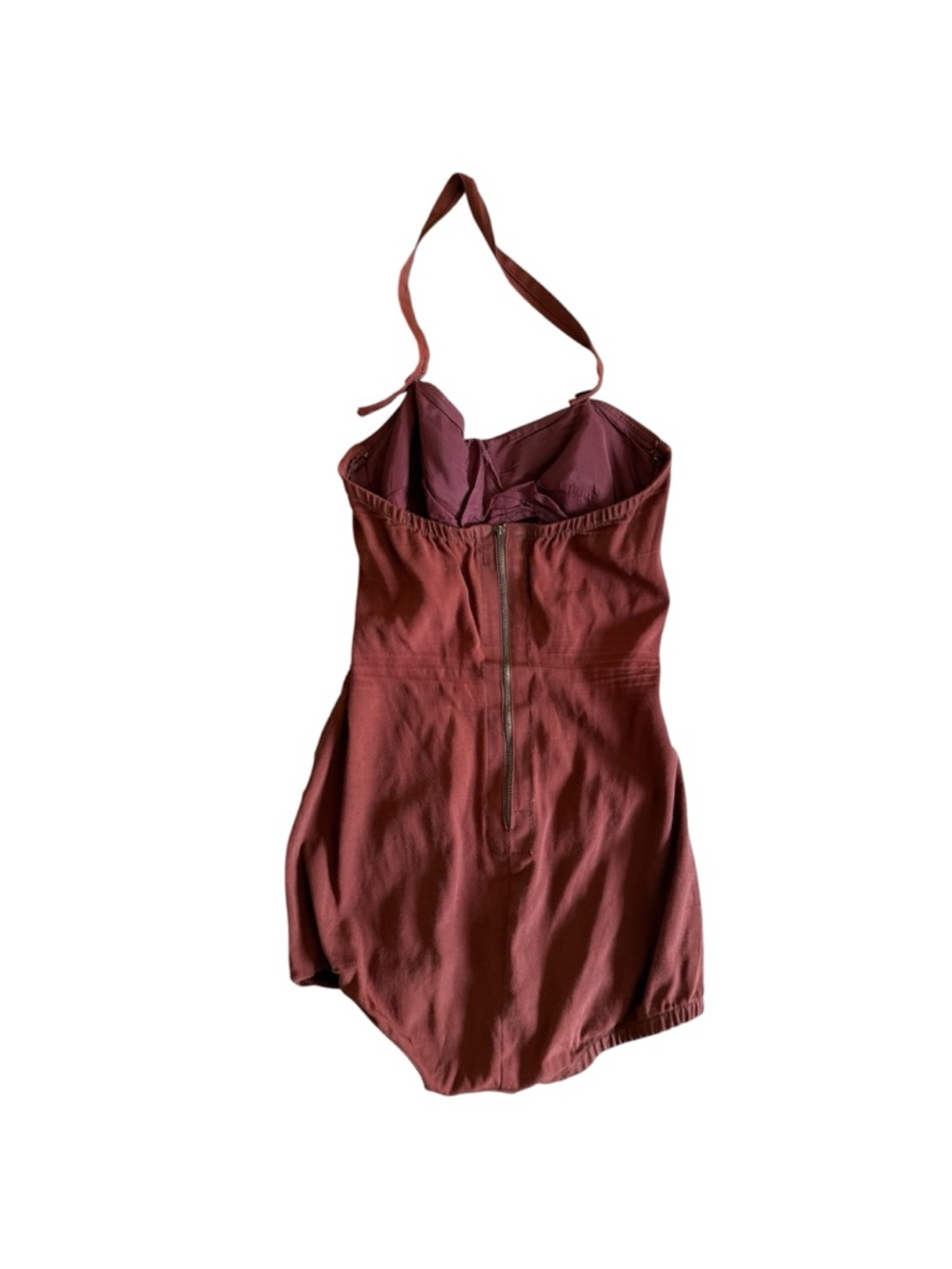 Vintage 1940s 1950s Catalina Rust Brown One-Piece Swimsuit - Picture 2 of 11